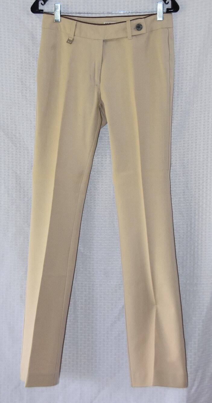 MICHAEL Michael Kors Designer Khaki Slim Fit Slacks Pants Size 2